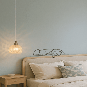 CIFbuy Minimalist Black iron Dog Silhouette Wall Art Pet Memorial Gift Halloween Home Decor (TikTok, temu pick-up service)