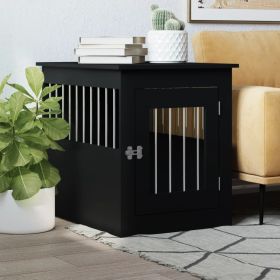 Dog Crate Furniture Black Engineered wood and steel